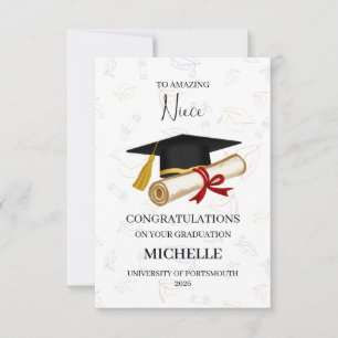 Tarjeta Graduación de Sobrina Personalizada