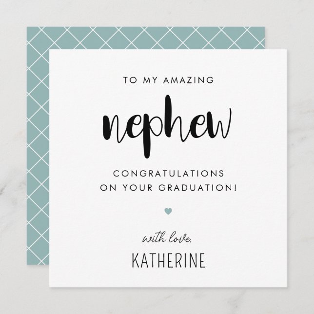 Tarjeta Graduación de sobrino moderno y hábil personalizad (Anverso / Reverso)