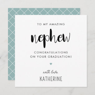 Tarjeta Graduación de sobrino moderno y hábil personalizad