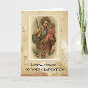 Tarjeta Graduación de St. Joseph y el Niño Jesús