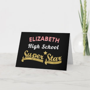 Tarjeta Graduación de Super Star Gold