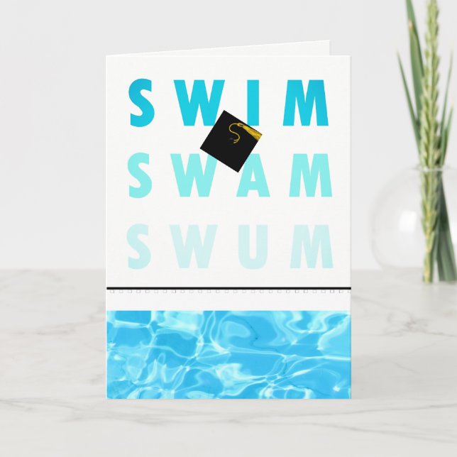Tarjeta Graduación De Swim Team Swimmer (Anverso)