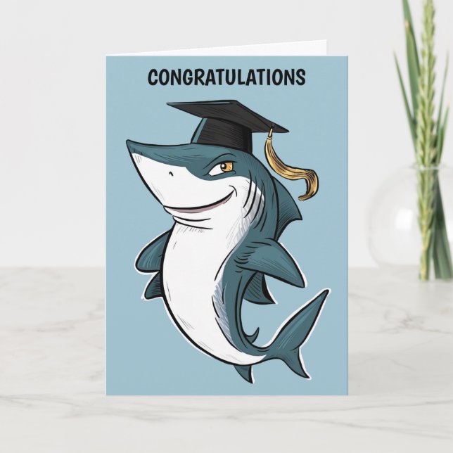 Tarjeta Graduación de tiburón personalizada (Anverso)