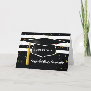 Tarjeta Graduación de todos nosotros con gorra y blanco ne