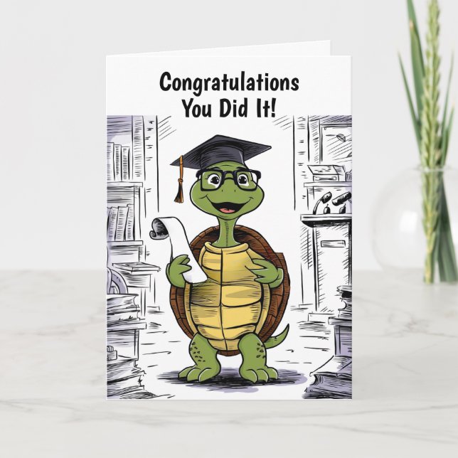 Tarjeta Graduación de tortuga personalizada (Anverso)