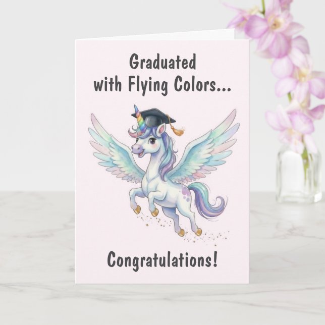 Tarjeta Graduación de Unicornio (Orquídea)