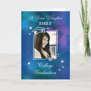 Tarjeta Graduación del Colegio Daughter Photo Custom Name