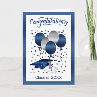 Tarjeta Graduación del Diploma de Mortero de los Globos Az