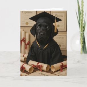 Tarjeta Graduación del Labrador Retriever Negro