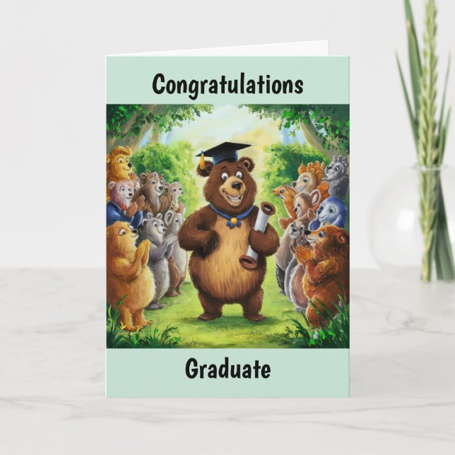 Tarjeta Graduación del oso personalizada (Anverso)