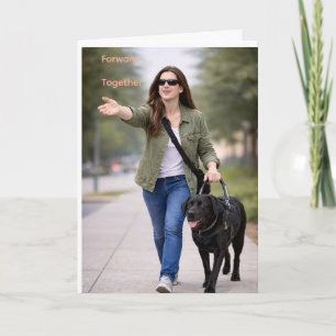 Tarjeta Graduación del perro guía Black Lab 'Forward Toget