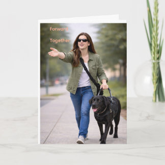 Tarjeta Graduación del perro guía Black Lab 'Forward Toget