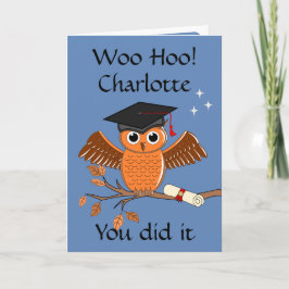 Tarjeta Graduación, Diploma Felicita a Owl
