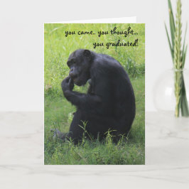 Tarjeta Graduación divertida, Chimpanzee, el pensador