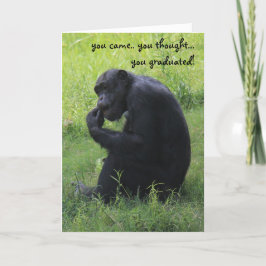 Tarjeta Graduación divertida, Chimpanzee, el pensador