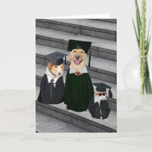 Tarjeta Graduación divertida/cuta de perro