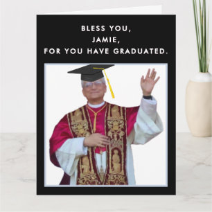Tarjeta Graduación divertida de la escuela católica