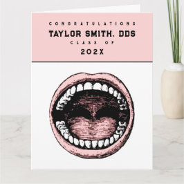 Tarjeta Graduación divertida de la escuela dental de denti