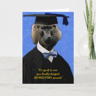 Tarjeta Graduación divertida de monos Baboon felicitacione