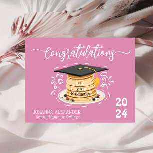 Tarjeta Graduación divertida de pancake   Personalizado Co
