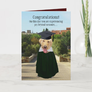 Tarjeta Graduación divertida de perro/laboratorio
