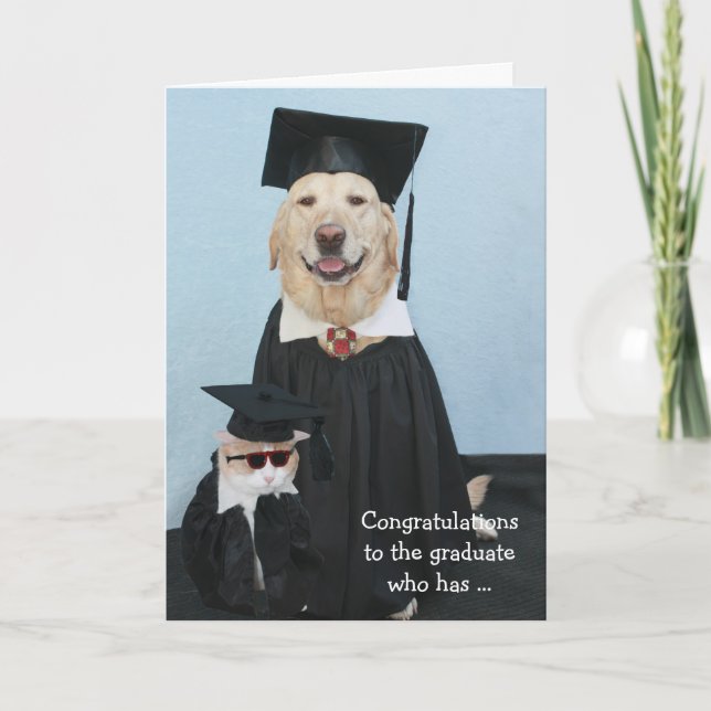Tarjeta Graduación divertida de perros (Anverso)