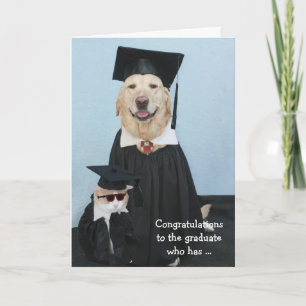 Tarjeta Graduación divertida de perros