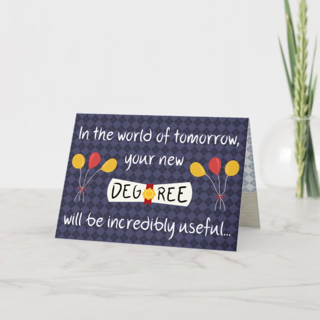 Tarjeta Graduación divertida felicitaciones Humor zombi (Anverso)
