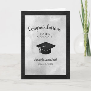 Tarjeta Graduación en blanco negro de 2025