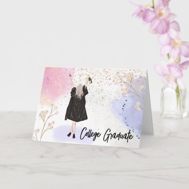 Tarjeta Graduación en la Escuela de chicas (Orquídea)