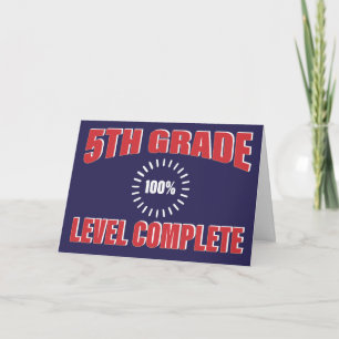 Tarjeta Graduación escolar completa de quinto grado divert