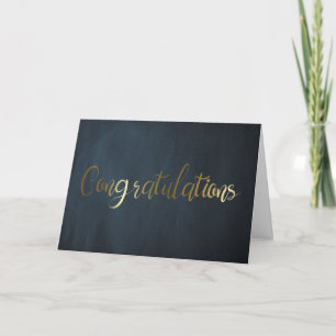 Tarjeta Graduación Felicitaciones a la Marina Azul y Oro