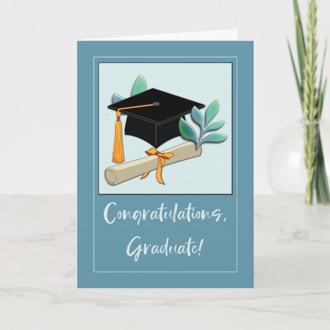 Tarjeta Graduación Felicitaciones Cap y Diploma (Anverso)