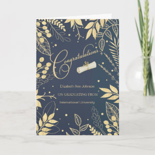 Tarjeta Graduación Felicitaciones Nombre personalizado y e