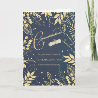 Tarjeta Graduación Felicitaciones Nombre personalizado y e