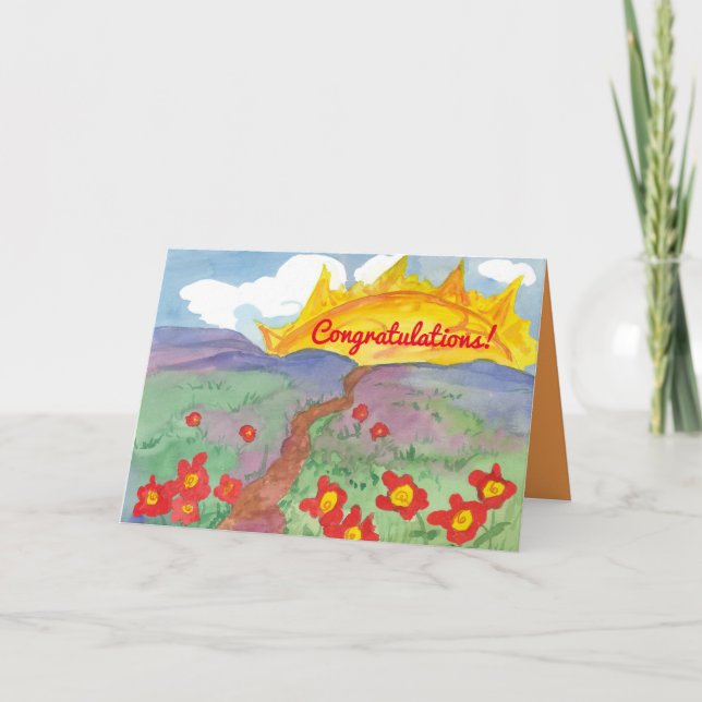 Tarjeta Graduación Felicitaciones Sunshine Horizon (Anverso)
