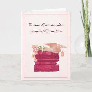 Tarjeta Graduación femenina de rosa bonita