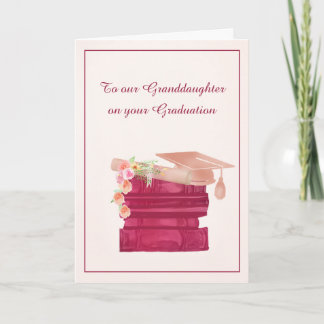 Tarjeta Graduación femenina de rosa bonita