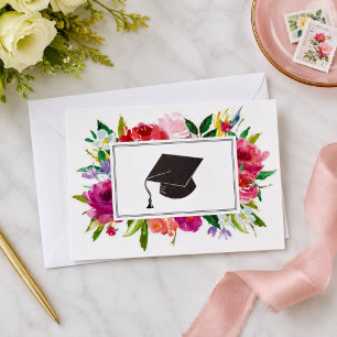 Tarjeta Graduación floral 