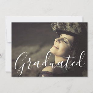 Tarjeta Graduación Graduada De Foto De Golden Trendy Scrip