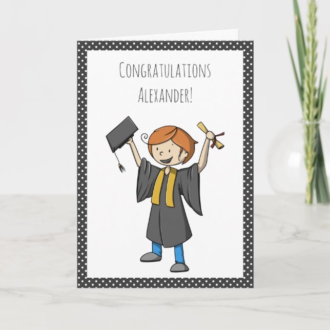 Tarjeta Graduación Graduada Personalizada Celebrando La Cu (Anverso)