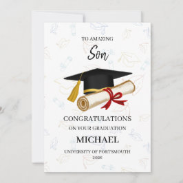 Tarjeta Graduación Hijo Orgulloso Personalizada