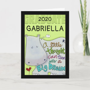 Tarjeta Graduación, Hippo con año y nombre
