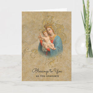 Tarjeta Graduación Inicio Virgen María Jesús
