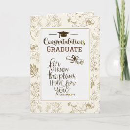 Tarjeta Graduación Jeremiah 29:11 Biblia Conozco los plane