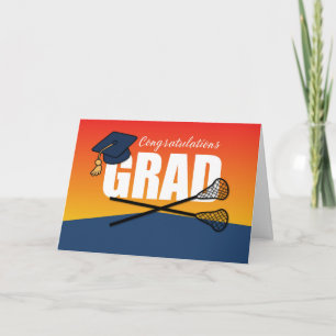Tarjeta Graduación Lacrosse Athlete Felicitaciones Grad