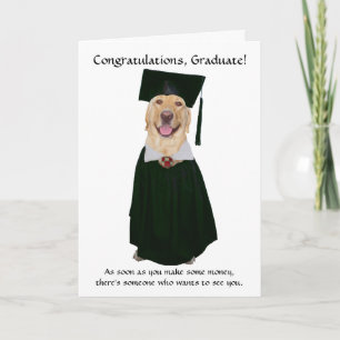 Tarjeta Graduación linda/divertida del perro