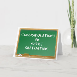 Tarjeta Graduación. Mal escrito. Divertido