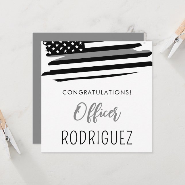 Tarjeta Graduación moderna de la Academia de Correcciones  (Anverso/Reverso In Situ)