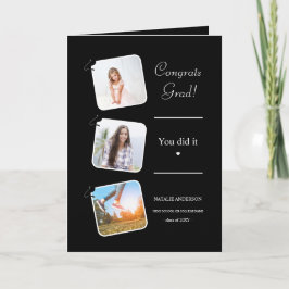 Tarjeta Graduación moderna Minimalista en blanco y negro